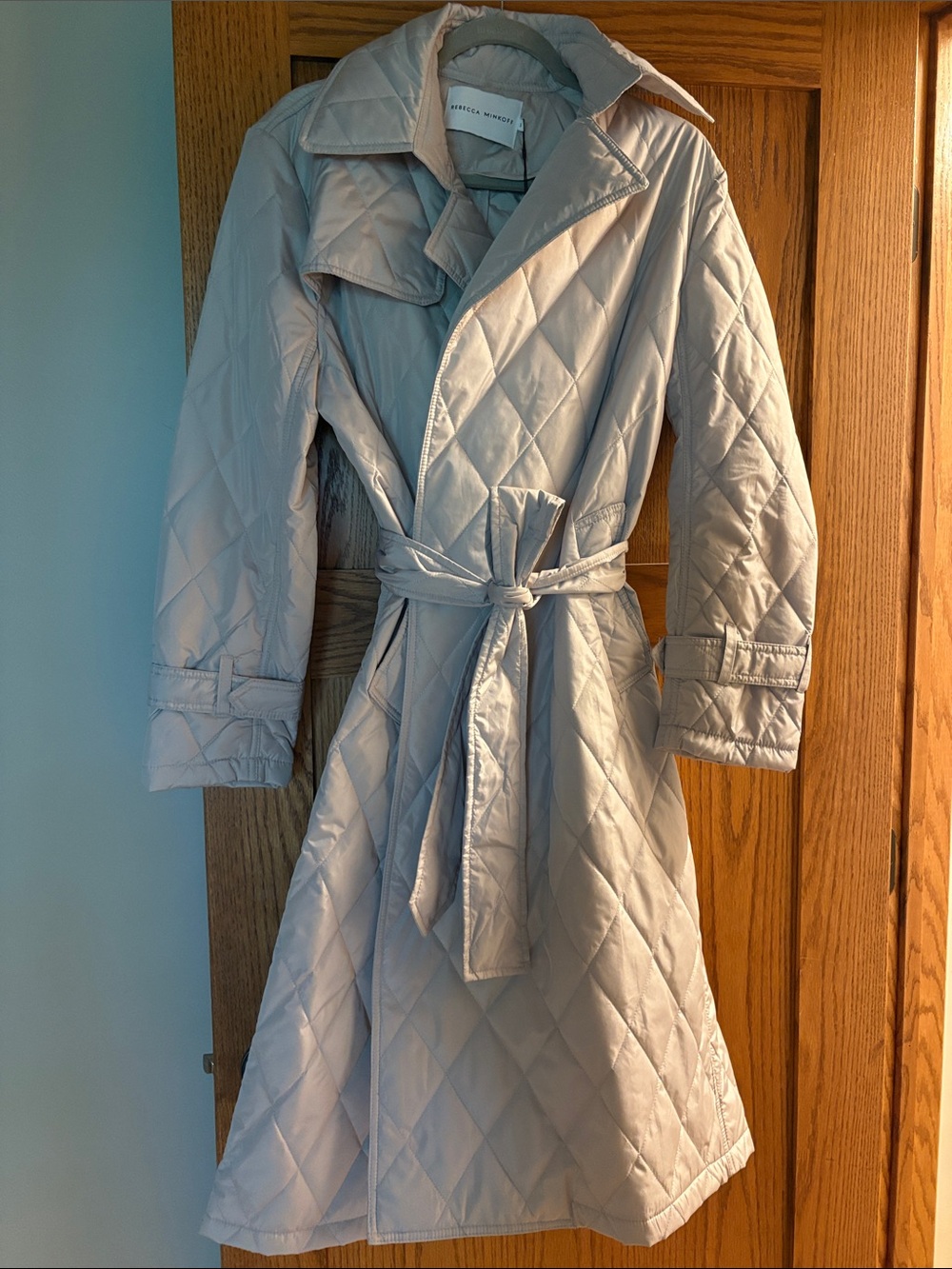 Rebecca Minkoff Quilted Trench Coat - Light Beige
